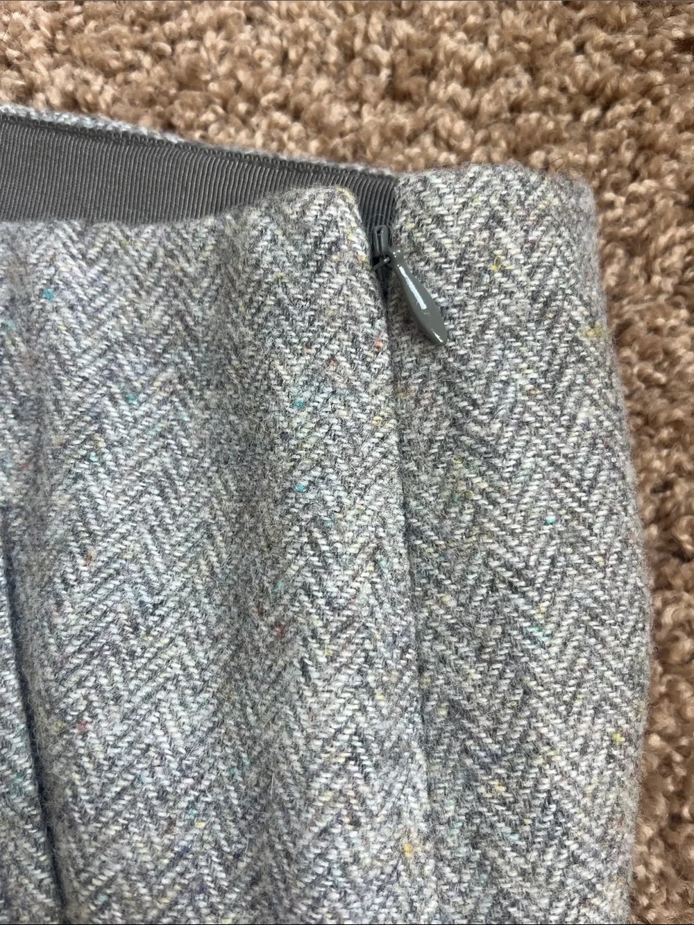 Talbots Gray Scallop Hem Mini Skirt